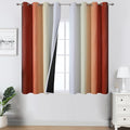 Burnt Orange and Greyish White Ombre Blackout Curtains 45Inch Length by ESTELARTEXTILER