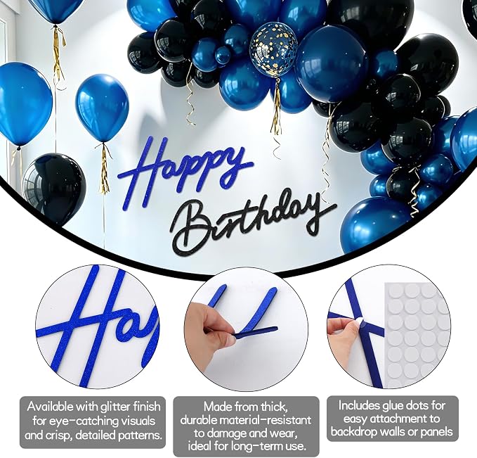 TONIFUL Happy Birthday Sign for Backdrop - Image 2