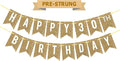 Netnology Pre-Strung Gold Glitter 30th Happy Birthday Banner Decorations | 12 by Netnology