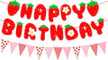 MEETINGU Strawberry Happy Birthday Banner by MEETINGU
