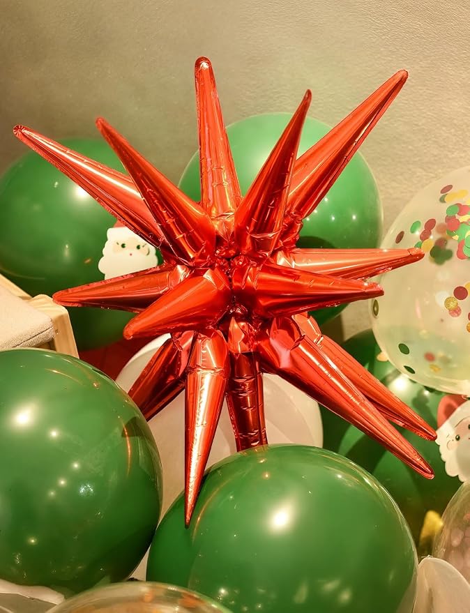 Red Star Balloons, Large Spike Balloons | 22 Inch Star Balloons, One-Piece - Image 5
