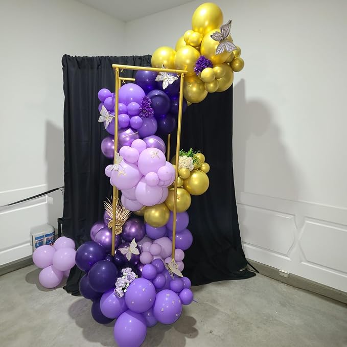 Purple and Gold Balloons, 60 Packs 12 Inch Dark Purple and Gold Confetti - Image 7