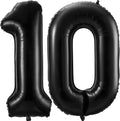 Black 10 Balloon Number, 40 Inch Number 10 Balloon Large Black Foil Mylar by BBPOOL
