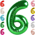 6 Balloon Numbers Birthday Decorations, 40In Green Balloons by Mluchee