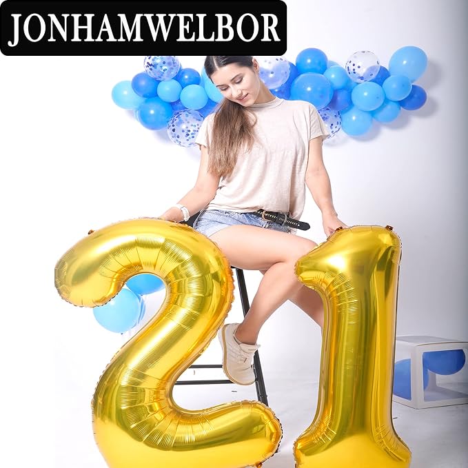 Jonhamwelbor 25 Gold Balloons 40 Inch Number 25 or 52 Big Giant Jumbo Huge Foil - Image 4