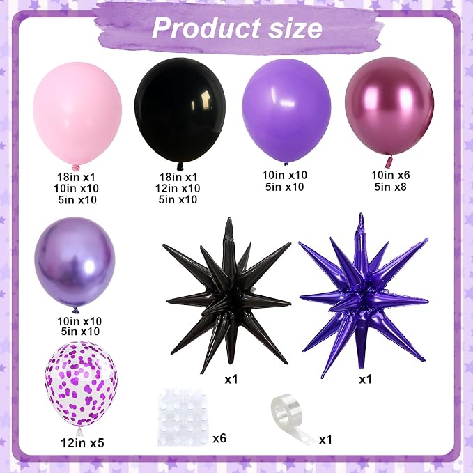Pink and Purple Balloon Garland Arch Kit - Image 2
