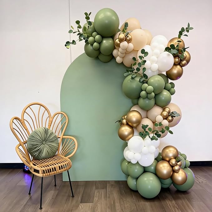 Lukiituke Sage Green and Gold Balloon Arch Kit, Bridal Party Decorations - Image 5