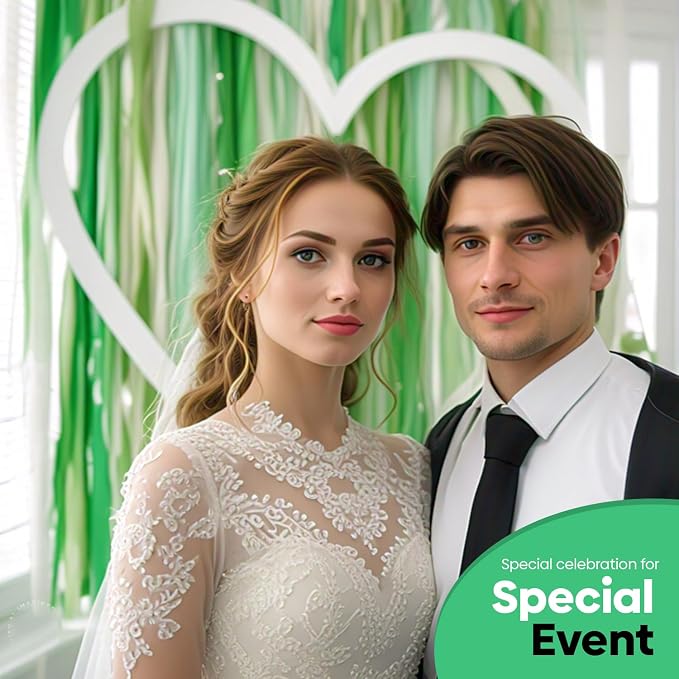 12 Green & White Crepe Paper Streamers, 984ft Pack of Party Decorations | Each - Image 7