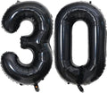 40 Inch Black 30 Number Balloons Giant Jumbo Huge 30 Foil Mylar Helium Number by LHOAVWE