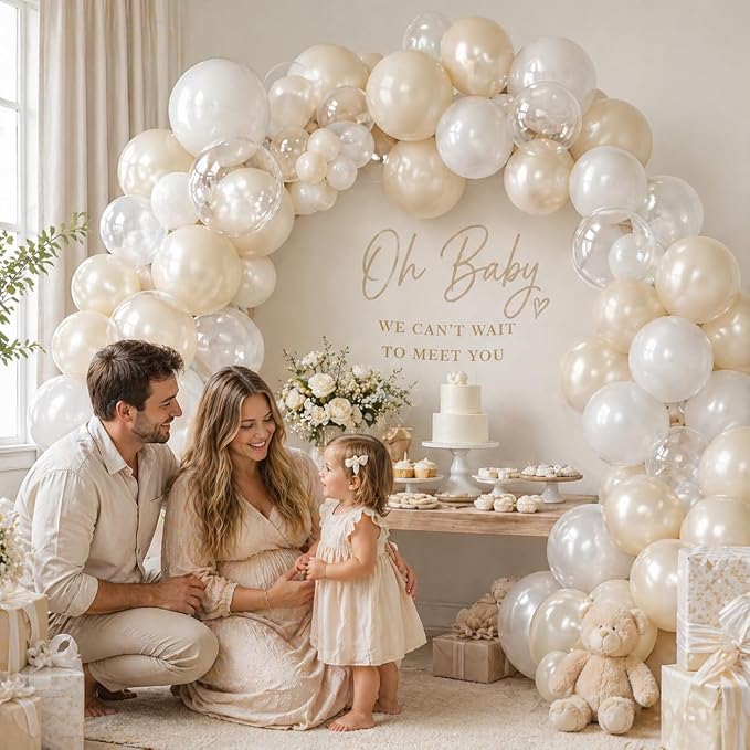 Pearl White Balloons, 12 Inch Double Stuffed Pearl Balloons - Image 7