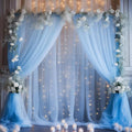 20x10ft Baby Blue Tulle Backdrop Curtain by Partisky