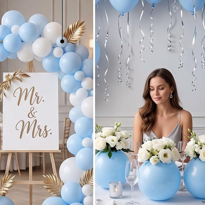100pcs 5 Inch Small Light Blue Balloons, 5” Matte Mini Baby Blue Balloons | - Image 5