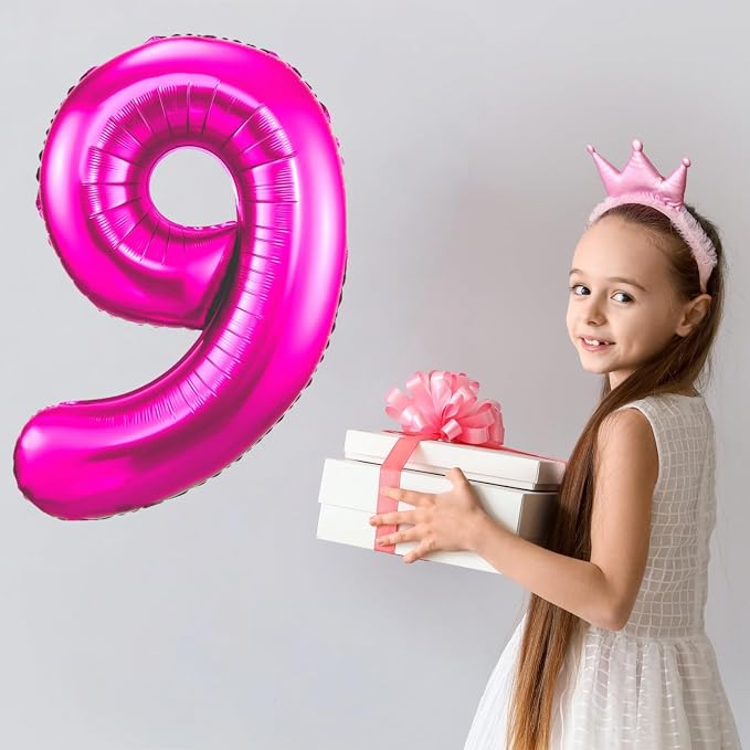 Hot Pink 6 Balloon, 40 Inch Number 6 Balloon, 6 Birthday Balloon Decorations - Image 7