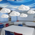 VioraWhite 9 Pcs Blue Sky White Cloud Ceiling Decor Include 12 x 2 ft by VioraWhite