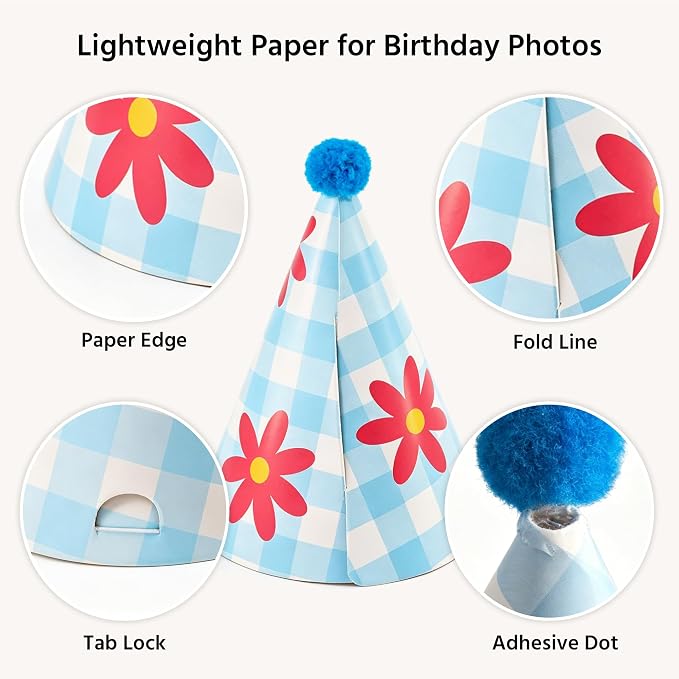 Olen Party Hats for Kids Birthday, 11 Pack Birthday Hats - Image 7