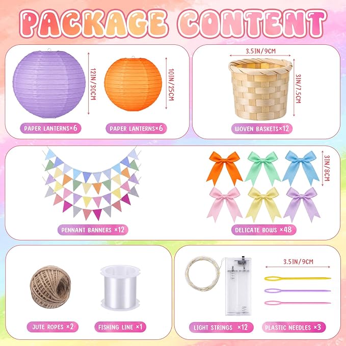 Lewtemi 12 Sets Hanging Hot Air Balloon Ceiling Decorations 10'' 12'' Baby - Image 2