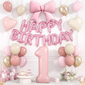 Dusty Pink Number 1 Balloon, 1st Birthday Decorations by Hapmori