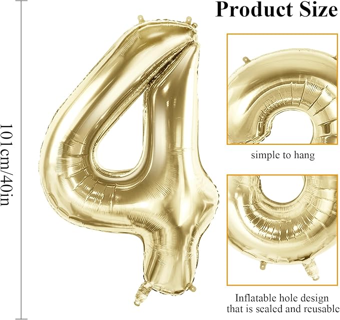 Number 46 Balloons for 46th Birthday Party Decorations, 40 Inch 0-100 - Image 2