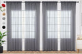 SpaceDresser Grey Sheer Curtains 4 Panels Rod Pocket Semi-Sheer Curtain 96 by SpaceDresser