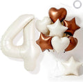 TONIFUL 4th Birthday Balloons 40 Inch Cream white Large Number 4 Foil Balloon by TONIFUL