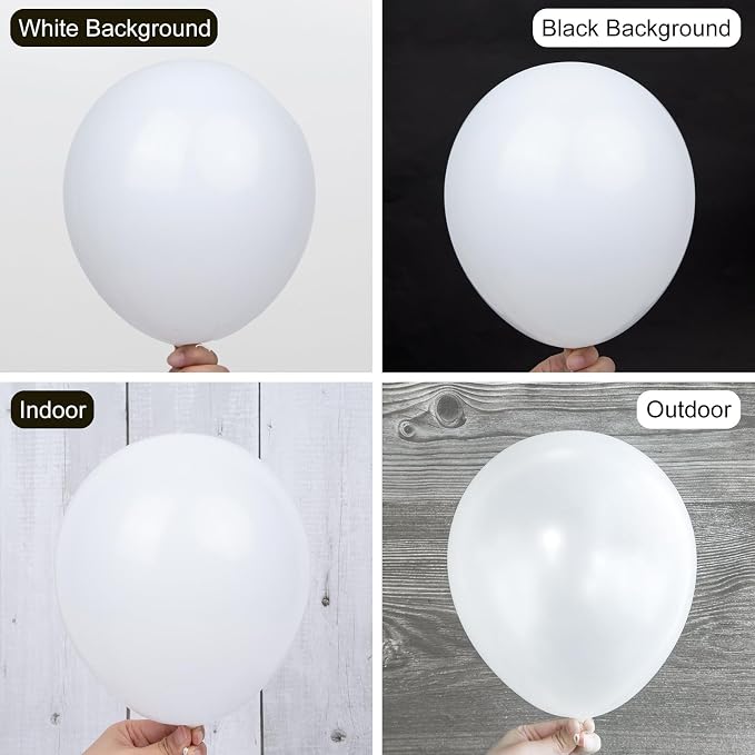 Ouddy Party 129Pcs Matte White Balloons Different Sizes 18 12 10 5 Inch | 6Pcs - Image 4