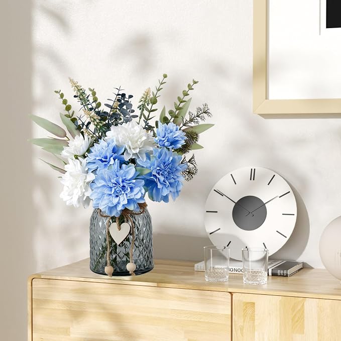 Leftover Fake Flowers in Vase, Faux Flowers in Vase, Table Centerpieces - Image 5