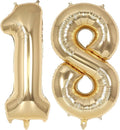 Champagne Gold Large Number 18 Balloon, 40 Inch Light Gold Foil Helium Number by AIQINHU