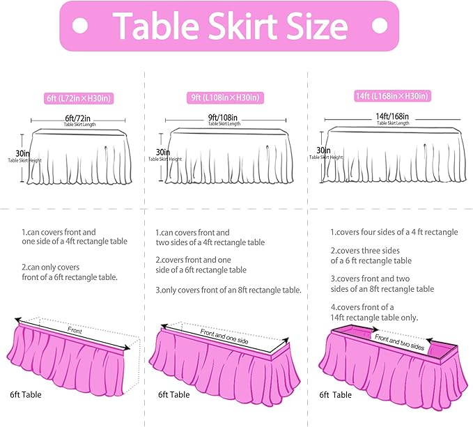 Reb and White Striped Table Skirt for Rectangle Tables or Round Tables for Carnival Circus Party 14ft Tulle Tutu Table Cloths Cover for Birthday Party Baby Shower Table Decorations