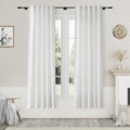 Off White Semi Sheer Linen Curtains 72 inch Length by Nanspring