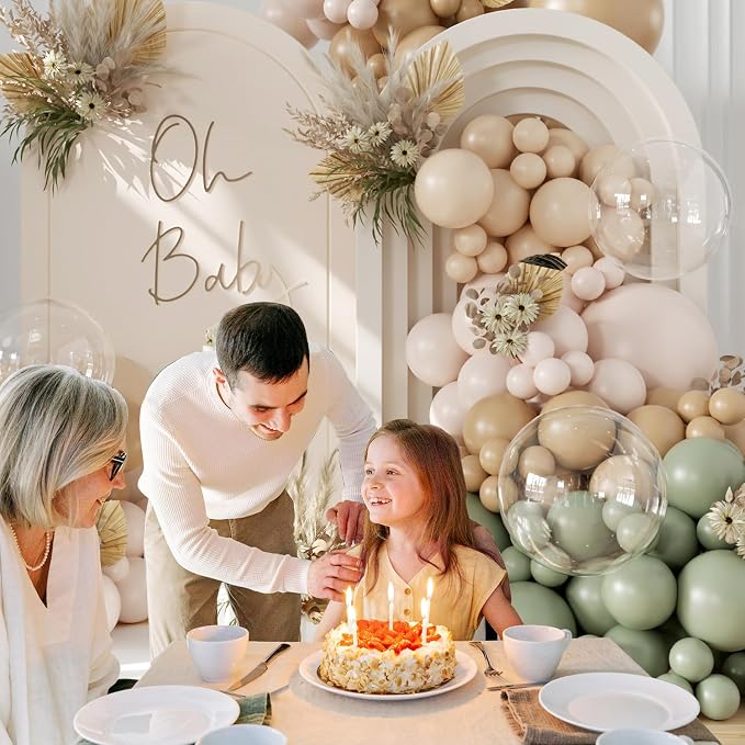 Sage Green Balloon Arch Kit for Boho Baby Shower Gender Reveal Decorations | - Image 4