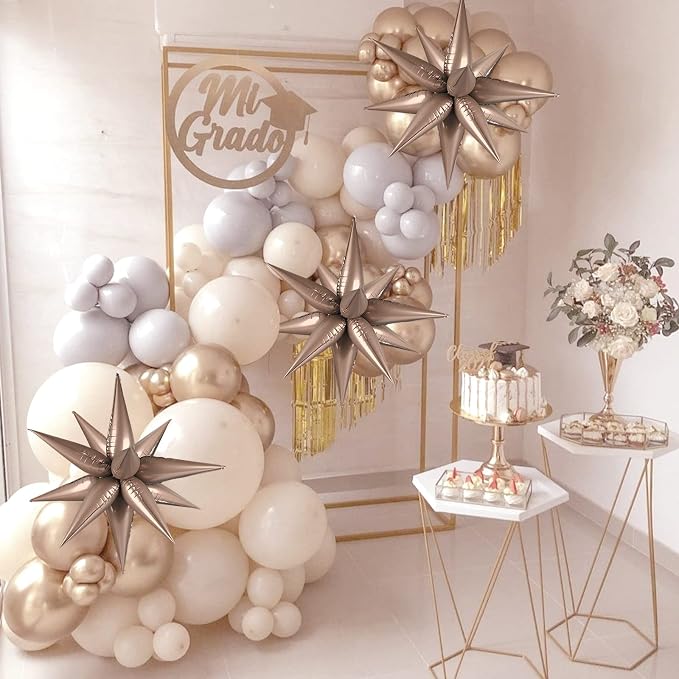 60 PCS Brown Star Balloons, 12 Point Spike Explosion Star Foil Balloons - Image 5