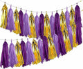 Purple Gold Tissue Paper Tassel Garland by Unknown