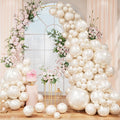 Pearl White Double Stuffed Balloon Arch Kit by Bonropin