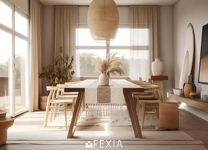 FEXIA Boho Table Runner for Fall Home Decor 12x72 Rustic - Image 7
