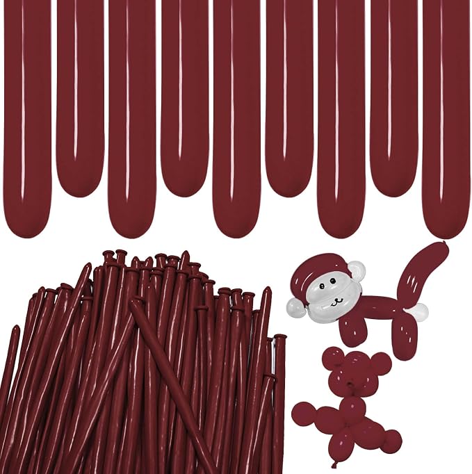 Burgundy Long Balloons Premium 260 Twisting Balloons Animals Magic by ZBYDNG