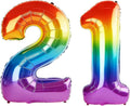 40 Inch Number 21 Balloons for 21st Birthday Party Decorations, 0-100 Rainbow by FOBELEC