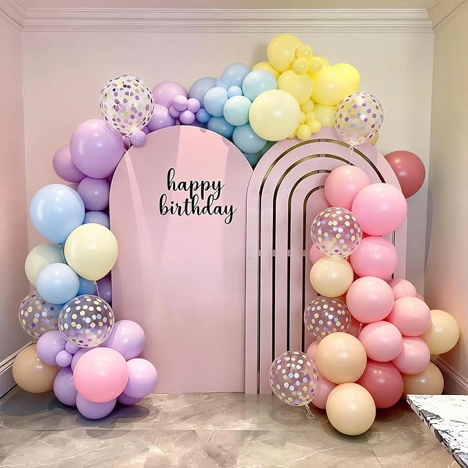 FunHot Pastel Balloons, Light Pink Yellow Blue Latex Balloon, 12 Inch - Image 5