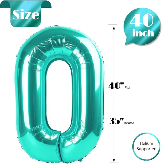Nile Blue Number 0 Balloon 40 Inch - Image 5