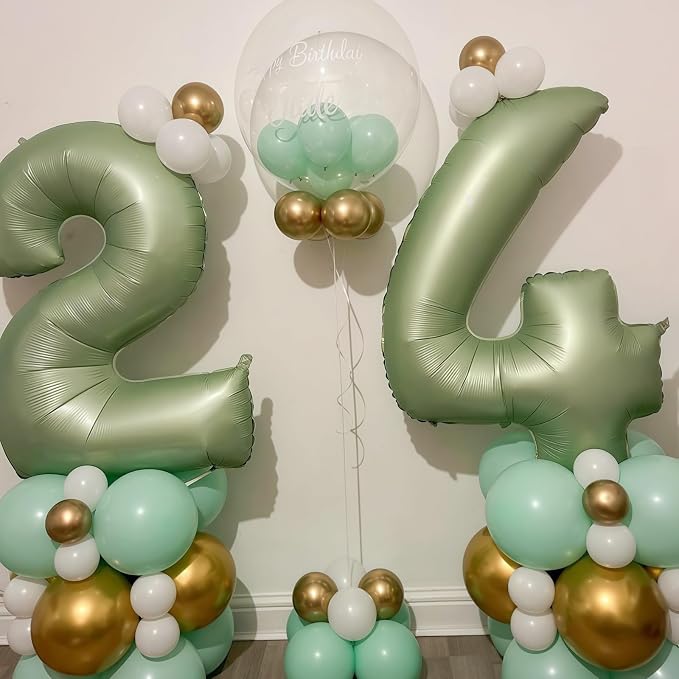Sage Green Number 16 Balloon, 16 Balloon - Image 4