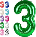 Green Number 3 Balloon 40 inch, Balloon numbers party supplies, deco photo shoot by Upgesy
