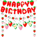 MEETINGU Strawberry Happy Birthday Banner, Strawberry Set Strawberry Themed by MEETINGU