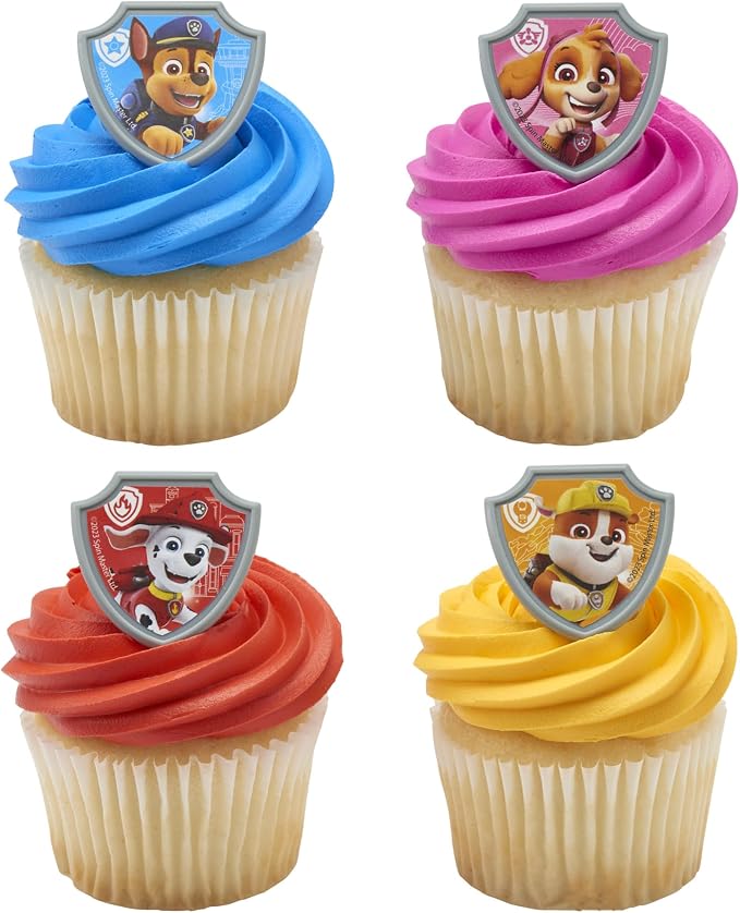 DecoPac Paw Patrol Reporting For Duty Rings, Cupcake Decorations Featuring Chase - Image 5