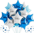 TONIFUL 30 Pcs Star Balloons 18 Inch Large Blue Silver Foil Balloons | Helium by TONIFUL
