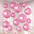 Pink Round Foil Balloons with Satin Bows Ribbon by Dagelar