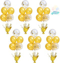 6 Set Gold Table Centerpiece Balloons Stand Kit by Suppromo