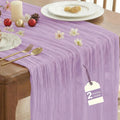 IVAPUPU 2 Pcs Cheesecloth Table Runner - 10ft Lilac Purple Lavender Summer Boho by IVAPUPU