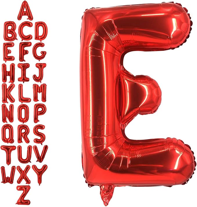 40 Inch Red Letter E Balloons, DIY Phrase Foil Alphabet Letter E Balloons DIY by LHOAVWE