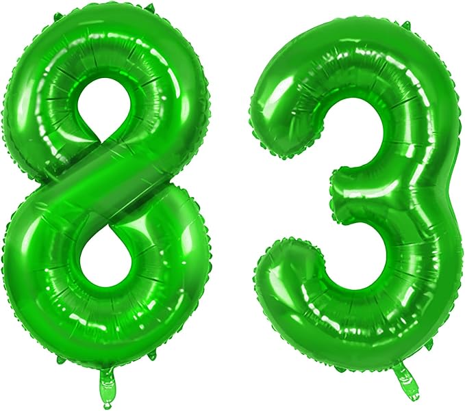 Number 83 Balloons for 83rd Birthday Party Decorations, 0-100 Large No.83 by Joycard