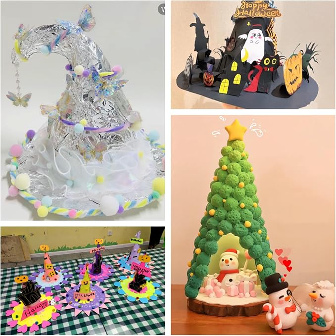 Crafjie 6PCS Paper Mache Cones Open Bottom 13.75x5 in, Paper Cone - Image 6