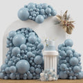 Double Stuffed Balloons Dusty Blue Different Size 115Pcs 5/10/12/18" Slate by JZCZOEB